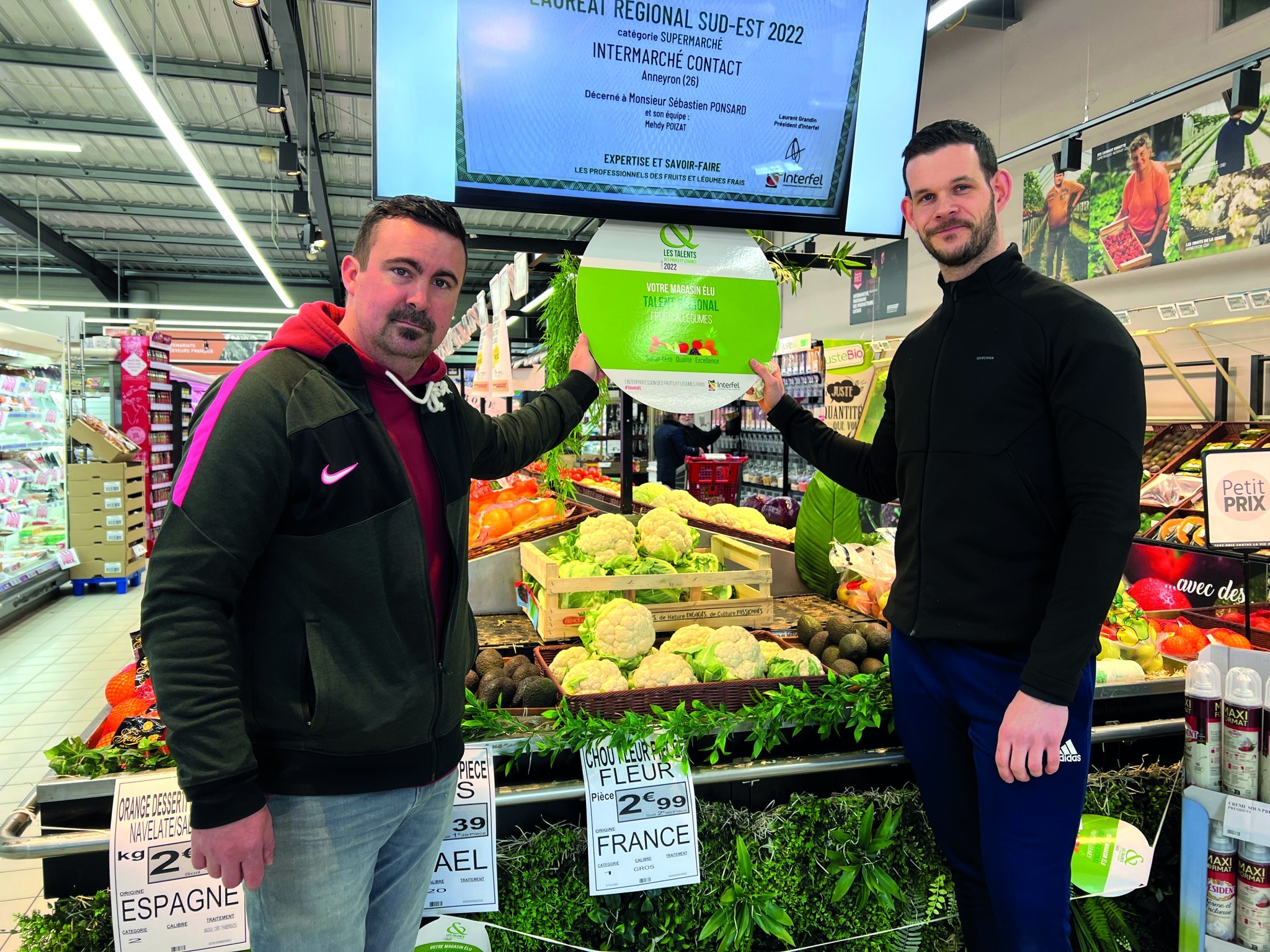 L’Intermarché d’Anneyron, lauréat du concours des talents des fruits et légumes 