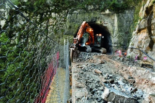 Le pont déconstruit pour la mise  au gabarit des tunnels