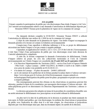 Avis au public