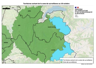 DNC : 63 communes sortent de la zone de surveillance