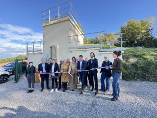 Engagés, les acteurs de l’eau ont inauguré le réservoir de Mantaille
