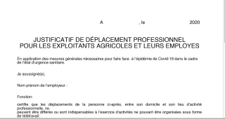 Déplacements : une attestation pour les exploitations agricoles
