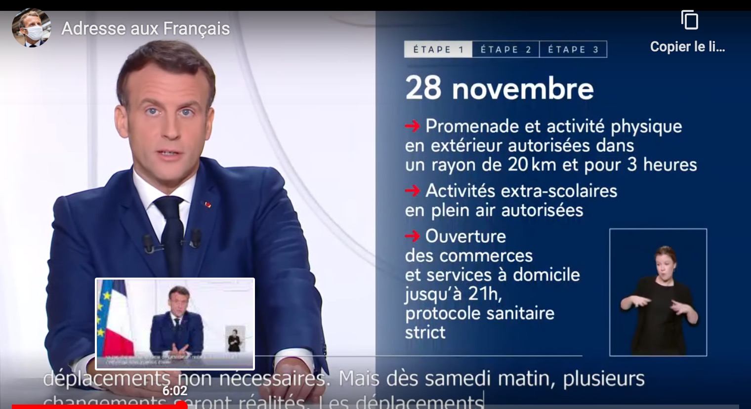 Pas de réouverture des restaurants et lycées avant mi-janvier (Emmanuel Macron)