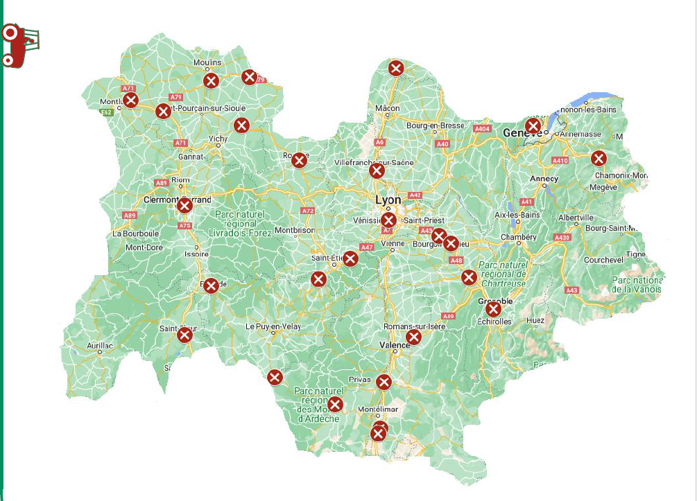 [Carte interactive] Suivre l'état des blocages en direct en Aura et Saône-et-Loire